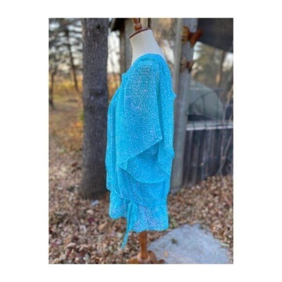 Pure Alfred Sung Sheer Blouse Top Flutter Sleeve Sz 3XL - Picture 7 of 11